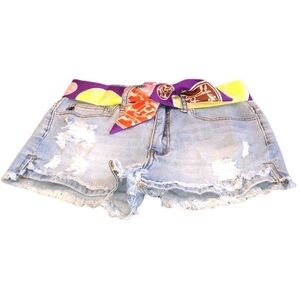 Denim Shorts w/ Twilly Belt